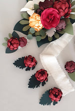 Burgundy Set - Bridal Bouquet, Groom's Boutonniere, Bridesmaid and Groomsman Accessories